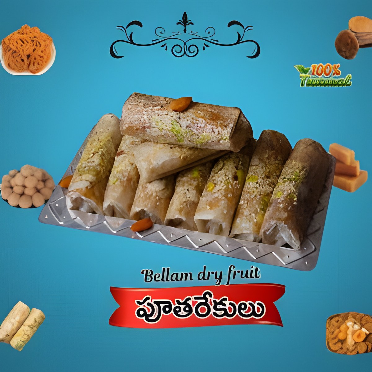 Bellam Dry Fruit Putharekulu